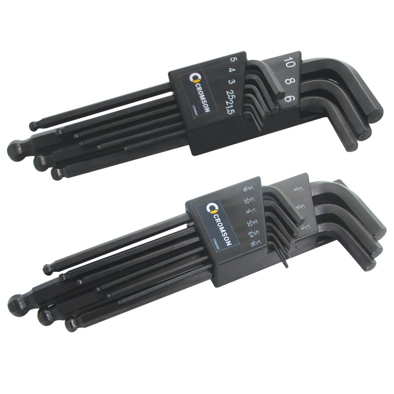 Sets of 9 ball end hex keys