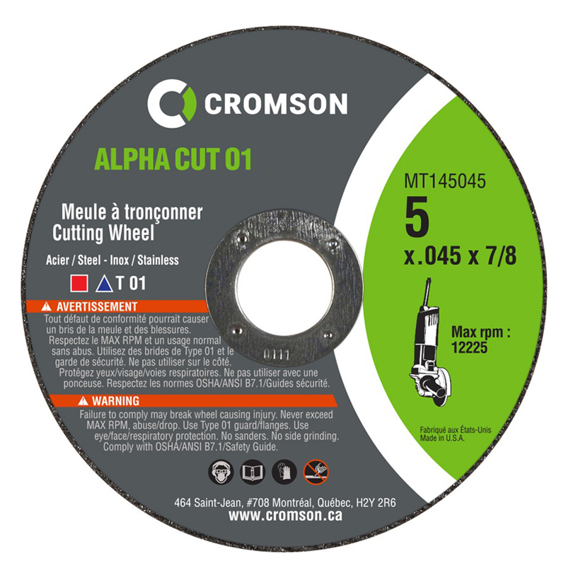 Meules à tronçonner type 1 ALPHA CUT 01